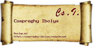 Csepreghy Ibolya névjegykártya